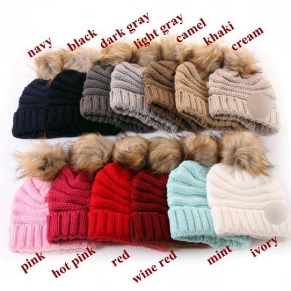 Lizzie+Anne Kids Cable Knit Beanie with Pom Pom